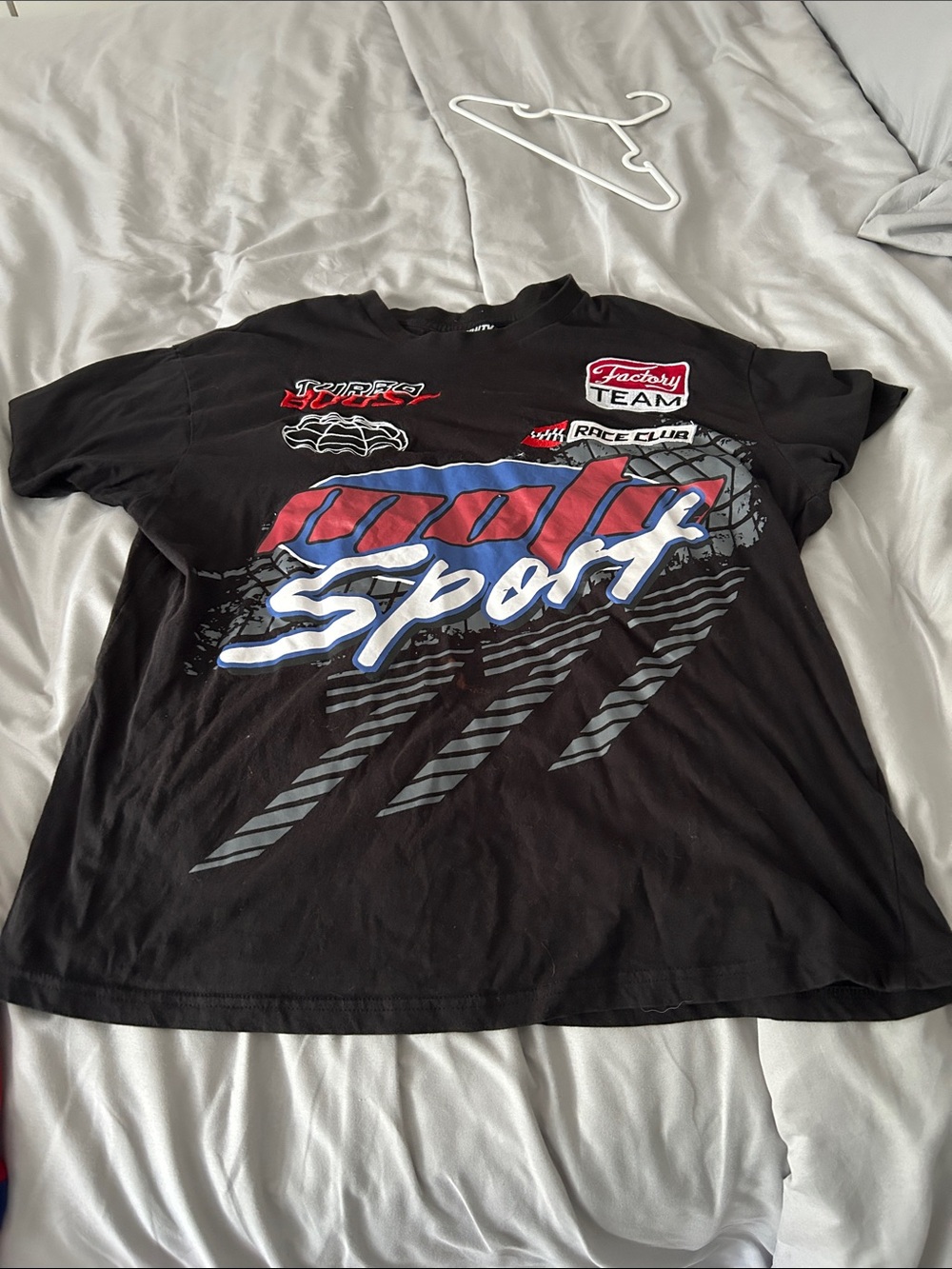 Black 'Wolf Sport' Graphic Racing Tee